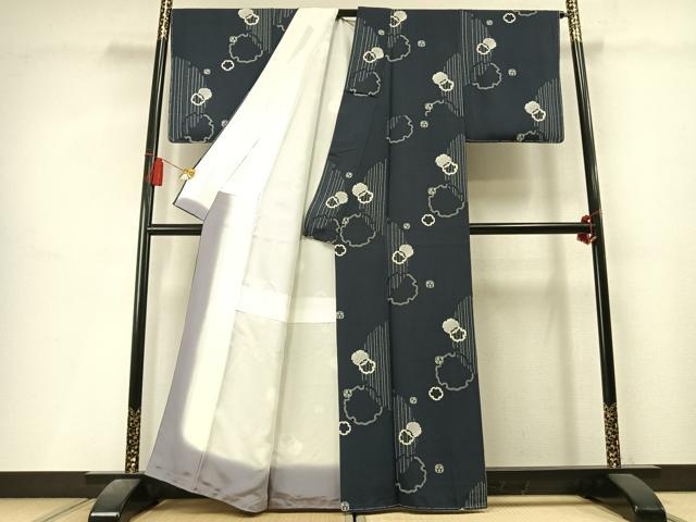 平和屋着物●上質な小紋 雪輪文様 正絹 逸品 未使用 AABL3597fy