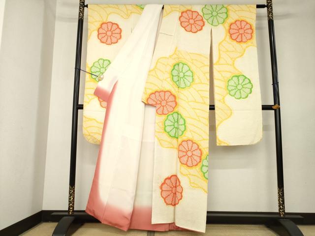 平和屋着物●豪華振袖 総絞り 流水花文 正絹 逸品 AABL3601ck