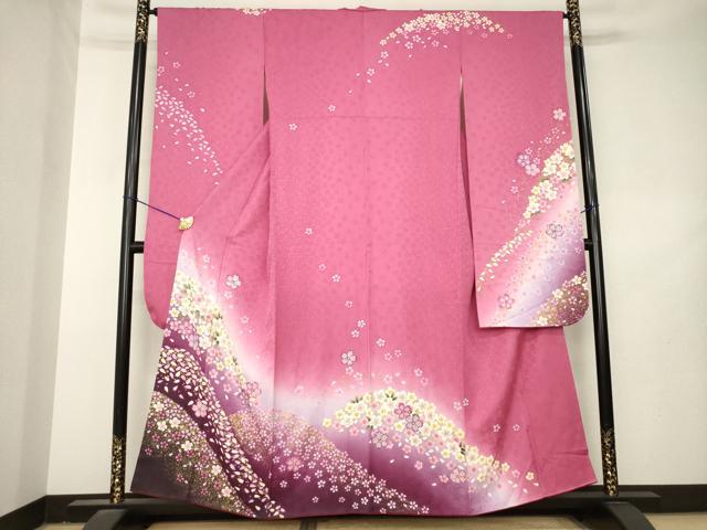 平和屋着物●豪華振袖 舞桜 金彩 正絹 逸品 AABL3604ck