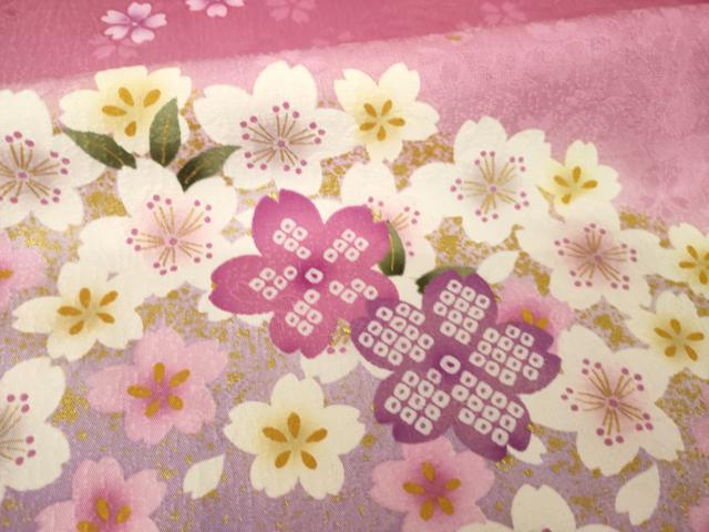 平和屋着物●豪華振袖 舞桜 金彩 正絹 逸品 AABL3604ck