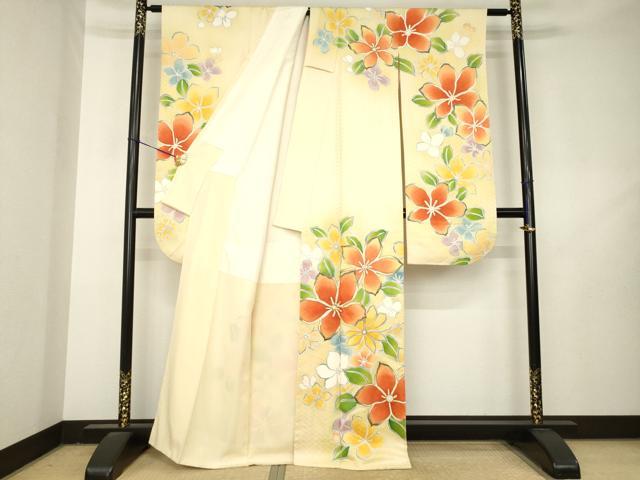 平和屋着物●豪華振袖 駒刺繍 舞花文 金彩 正絹 逸品 AABL3608ck