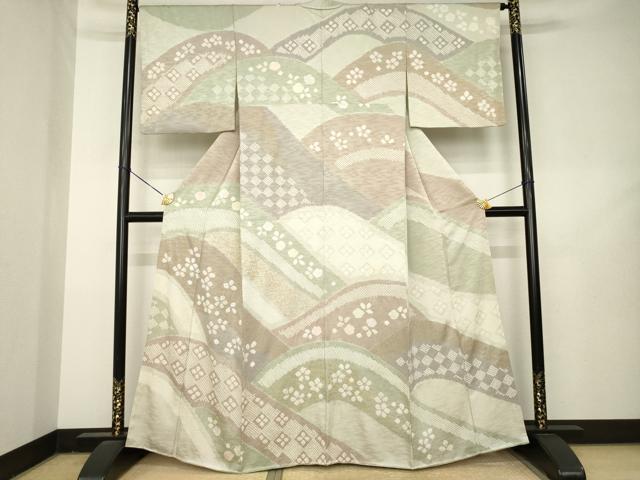 平和屋着物●訪問着 総絞り 遠山重ね文 金彩 正絹 逸品 AABL3611ck