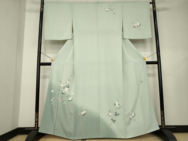 平和屋着物●訪問着 友禅 作家物 枝花文 暈し染め 正絹 逸品 AABL3614ck