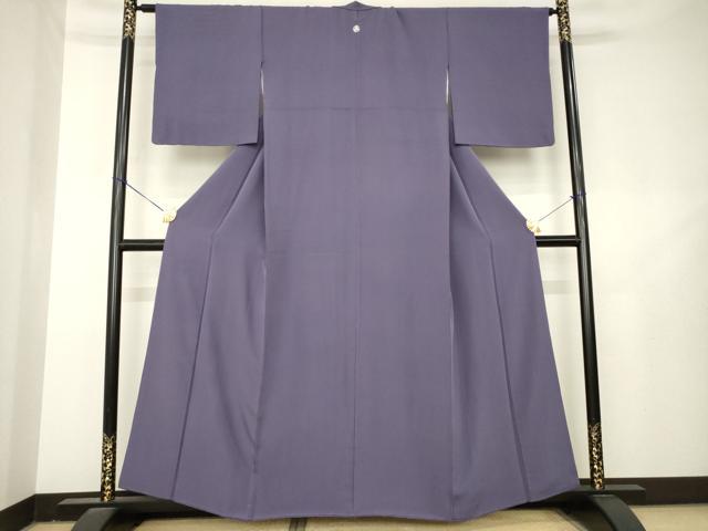 平和屋着物●上質な色無地 濃鼠色 正絹 逸品 AABL3616ck