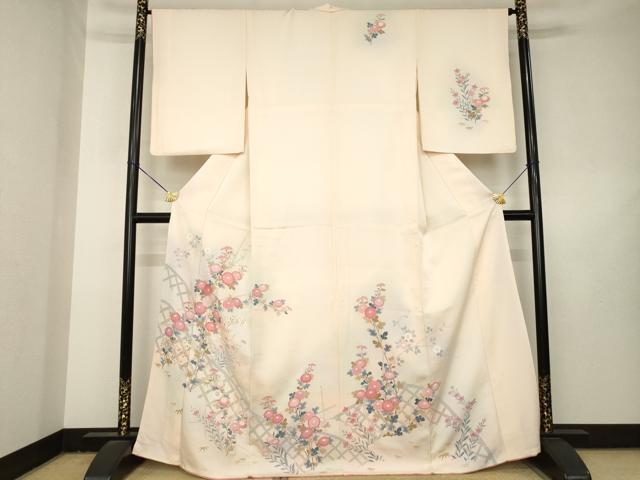 平和屋着物●訪問着 友禅 花籬文 正絹 逸品 AABL3628ck