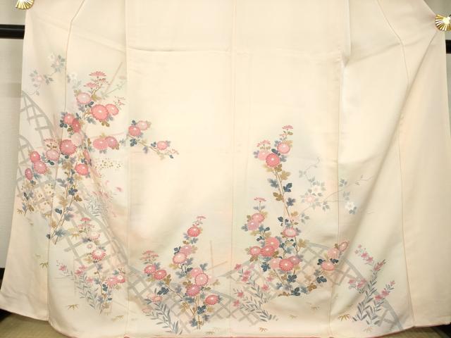 平和屋着物●訪問着 友禅 花籬文 正絹 逸品 AABL3628ck