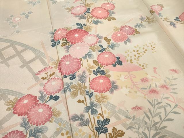 平和屋着物●訪問着 友禅 花籬文 正絹 逸品 AABL3628ck