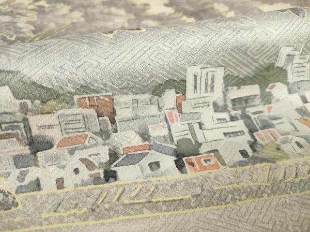平和屋着物●訪問着 作家物 風景文 暈し染め 正絹 逸品 AABL3629ck