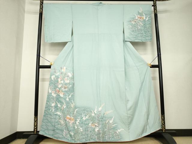 平和屋着物●訪問着 友禅 鴛鴦花文 正絹 逸品 AABL3638ck