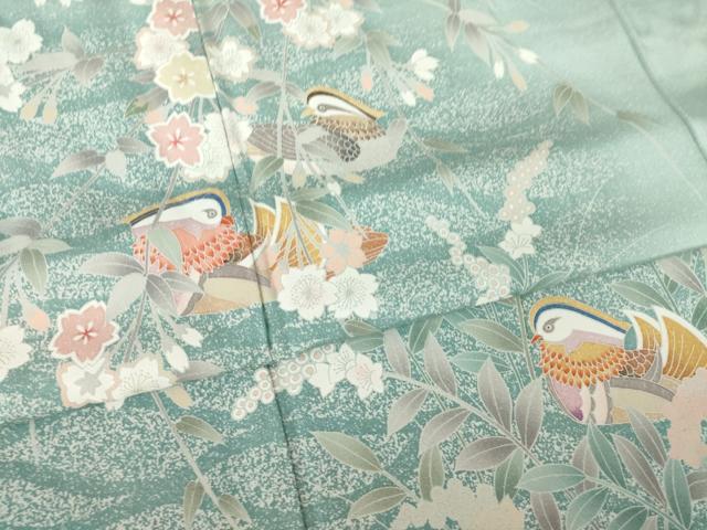 平和屋着物●訪問着 友禅 鴛鴦花文 正絹 逸品 AABL3638ck