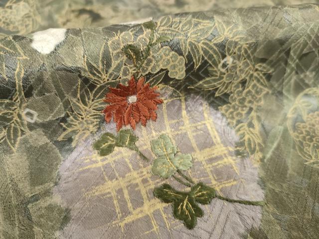 平和屋着物●訪問着 刺繍 花丸文 正絹 逸品 AABL3651ck