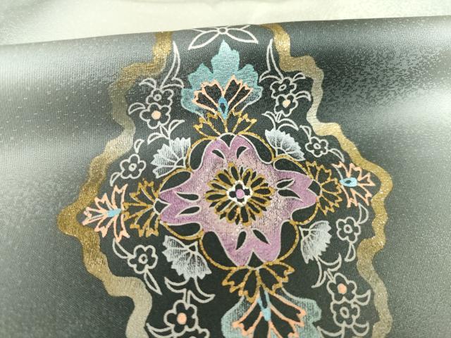 平和屋着物●染織作家 染織デザイナー 大島明 訪問着 飾花文 暈し染め 金銀彩 正絹 逸品 未使用 AABL3684ck