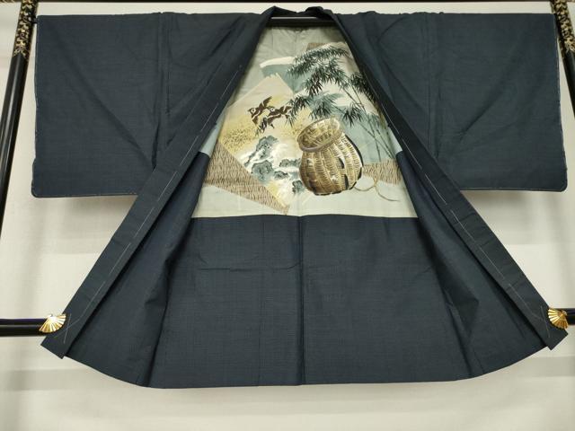 平和屋着物●男性 本場大島紬 アンサンブル 80亀甲 総詰め 正絹 逸品 AABL3688ck
