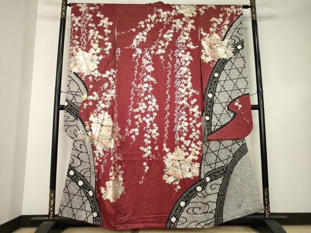 平和屋着物●豪華振袖 絞り 山車花文 金銀彩 正絹 逸品 AABL3689ck