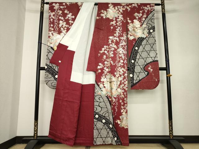 平和屋着物●豪華振袖 絞り 山車花文 金銀彩 正絹 逸品 AABL3689ck