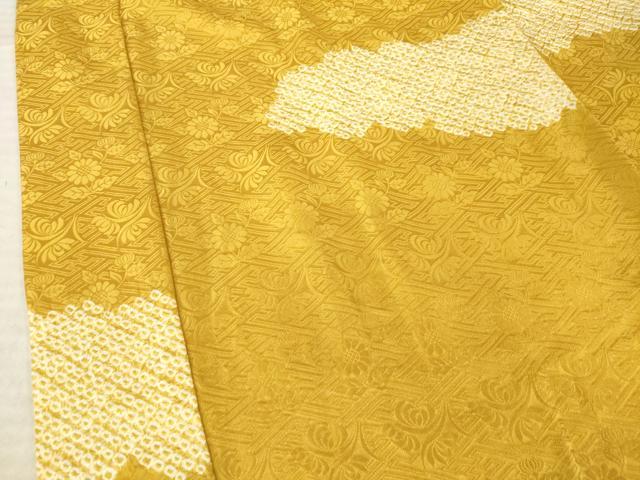 平和屋着物●振袖用長襦袢 無双仕立て 絞り 雲重ね文 半衿刺繍 正絹 逸品 AABL3692ck