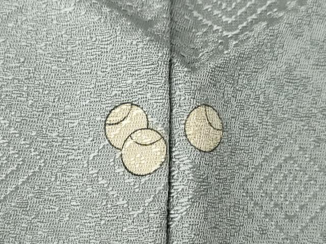 平和屋着物●上質な色無地 菱地紋 鼠色 正絹 逸品 AABL3701ck