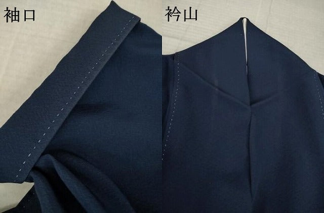 平和屋着物●上質な色無地 藍鉄色 正絹 逸品 AABL3702ck
