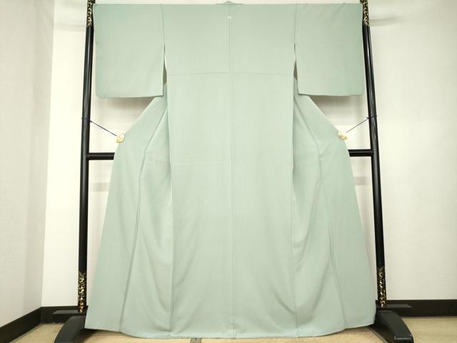 平和屋着物●上質な色無地 利休鼠色 正絹 逸品 AABL3704ck