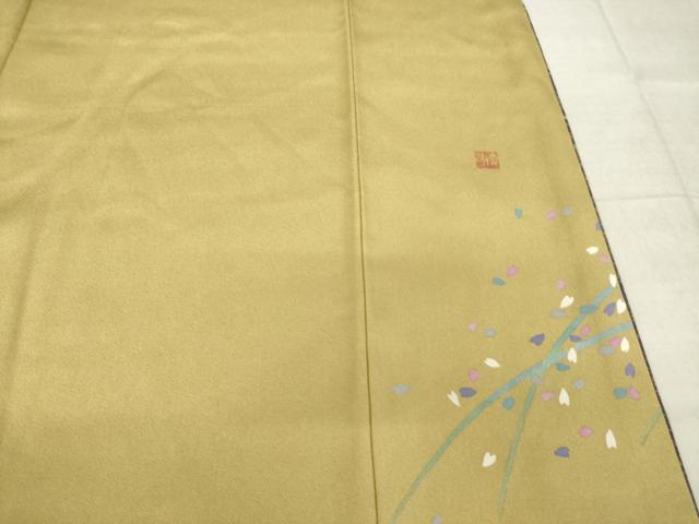 平和屋着物●中嶋博司 訪問着 霞花文 金彩 正絹 逸品 AABL3706ck