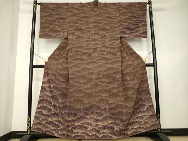 平和屋着物●訪問着 雲重ね文 金彩 正絹 逸品 AABL3708ck