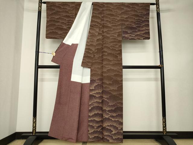 平和屋着物●訪問着 雲重ね文 金彩 正絹 逸品 AABL3708ck