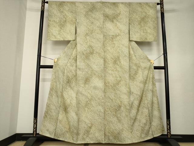 平和屋着物▼大変加工の良い総絞り小紋 霞文 正絹 逸品 AABL3715ck