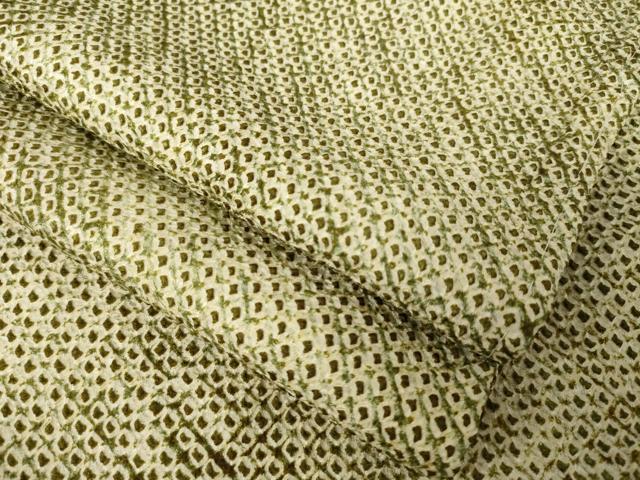 平和屋着物▼大変加工の良い総絞り小紋 霞文 正絹 逸品 AABL3715ck