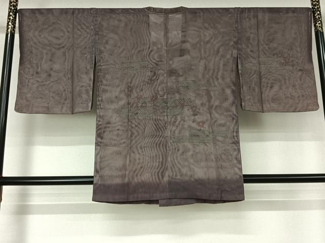 平和屋着物▽道行コート 無双 紗袷 紗×紗 スリーシーズン 春夏秋 塵除け 草花文 正絹 逸品 AABL3721jh