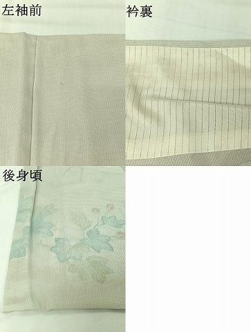 平和屋着物▽訪問着 無双 紗袷 紗×絽 手描き 花鳥文 白鷺 正絹 逸品 AABL3725jh