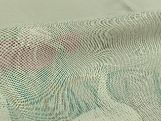 平和屋着物▽訪問着 無双 紗袷 紗×絽 手描き 花鳥文 白鷺 正絹 逸品 AABL3725jh