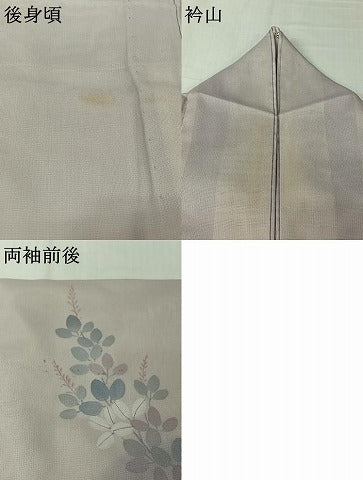平和屋着物▽訪問着 無双 紗袷 紗×紗 手描き 萩文 暈し染め 正絹 逸品 AABL3726jh