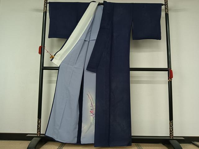 平和屋着物▽訪問着 無双 紗袷 紗×絽 花蝶文 暈し染め 銀彩 正絹 逸品 AABL3728jh