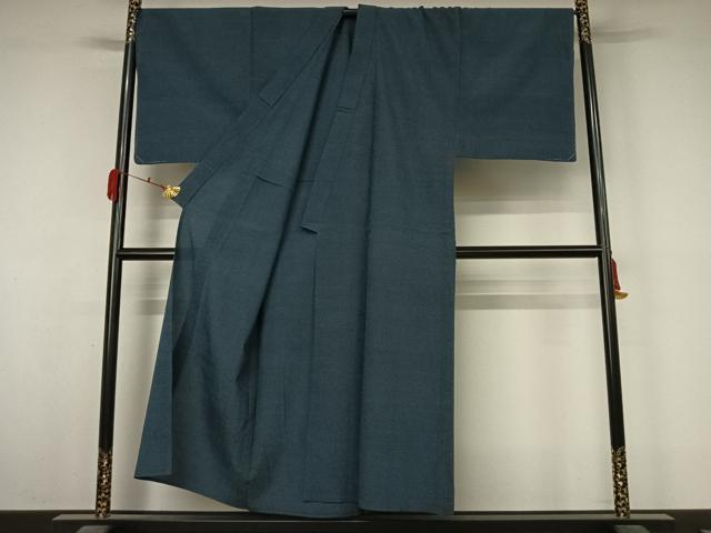 平和屋着物▽男性 お召 単衣 総詰め 正絹 逸品 AABL3731jh