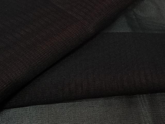 平和屋着物▽羽織 スリーシーズン 春夏秋 塵除け 二部式 黒地 正絹 逸品 AABL3733jh