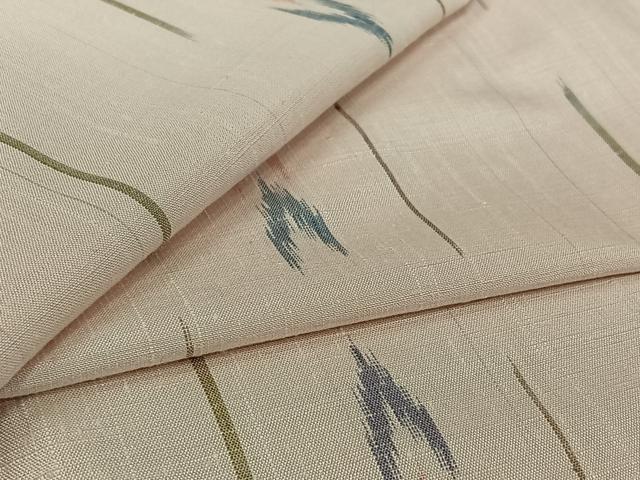 平和屋着物▽上質な紬 単衣 幾何学文様 正絹 逸品 AABL3735jh