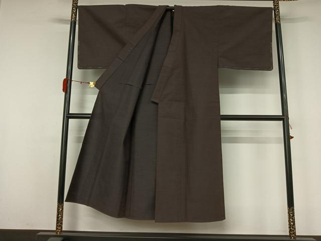 平和屋着物▽男性 小紋 単衣 憲法黒茶色 AABL3736jh