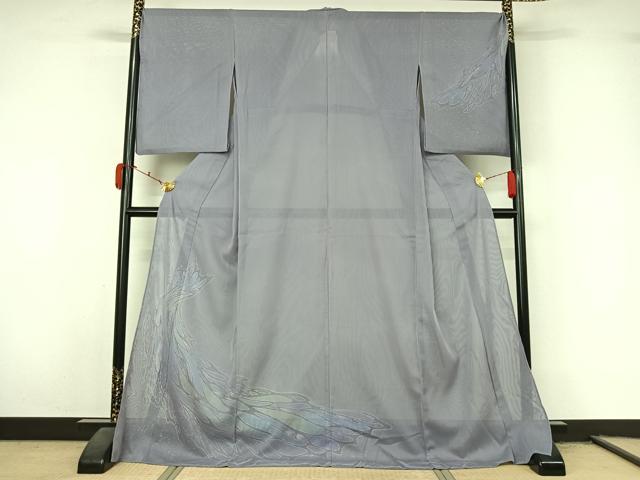 平和屋着物▽訪問着 無双 紗袷 紗×紗 流水文 正絹 逸品 AABL3746jh