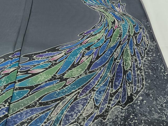 平和屋着物▽訪問着 無双 紗袷 紗×紗 流水文 正絹 逸品 AABL3746jh