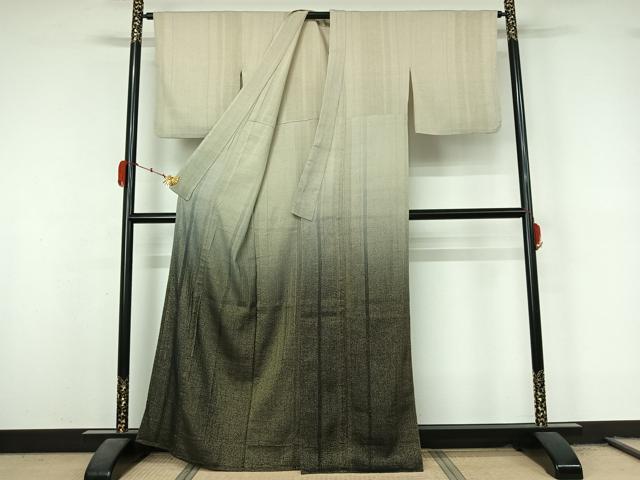 平和屋着物▽ひなや工房 くむ・あむ・おる 伊豆蔵明彦 訪問着 単衣 霞文 金通し地 正絹 逸品 AABL3752jh
