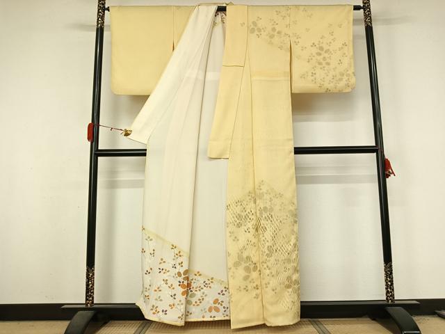 平和屋着物▽訪問着 無双 紗袷 紗×絽 櫛引織 萩文 銀彩 正絹 逸品 AABL3757jh