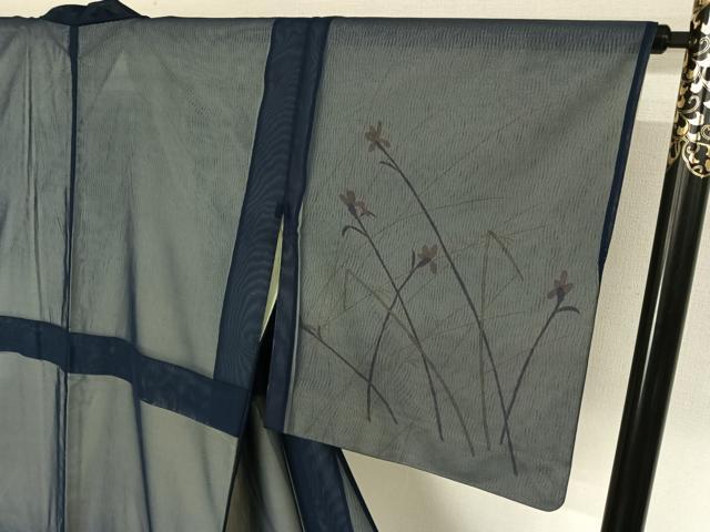 平和屋着物▽訪問着 無双 紗袷 紗×紗 草花文 金彩 正絹 逸品 AABL3759jh