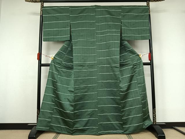 平和屋着物▽小紋 単衣 横段文 洗える着物 AABL3766jh