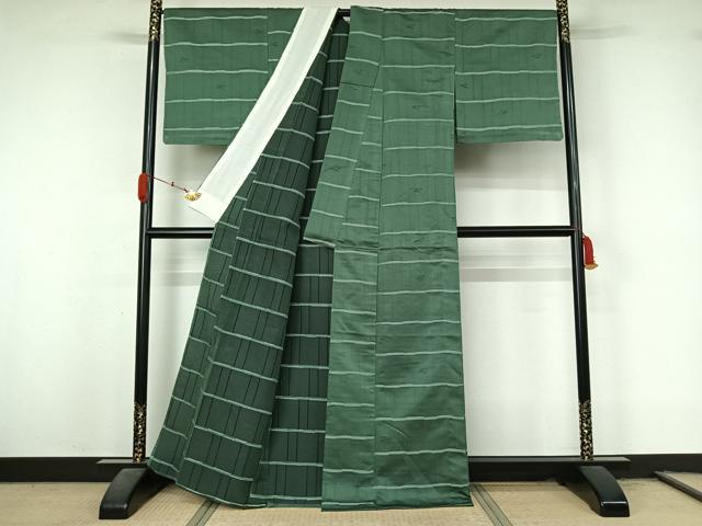 平和屋着物▽小紋 単衣 横段文 洗える着物 AABL3766jh