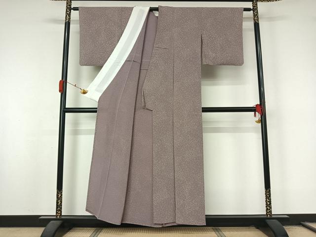 平和屋着物▽江戸小紋 単衣 草花文 鬼しぼ縮緬 正絹 逸品 AABL3775jh