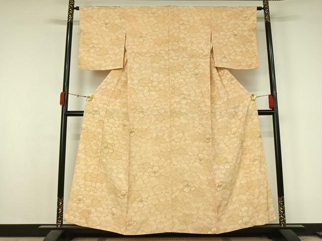 平和屋着物▽上質な小紋 単衣 花尽くし文 金彩 正絹 逸品 AABL3777jh