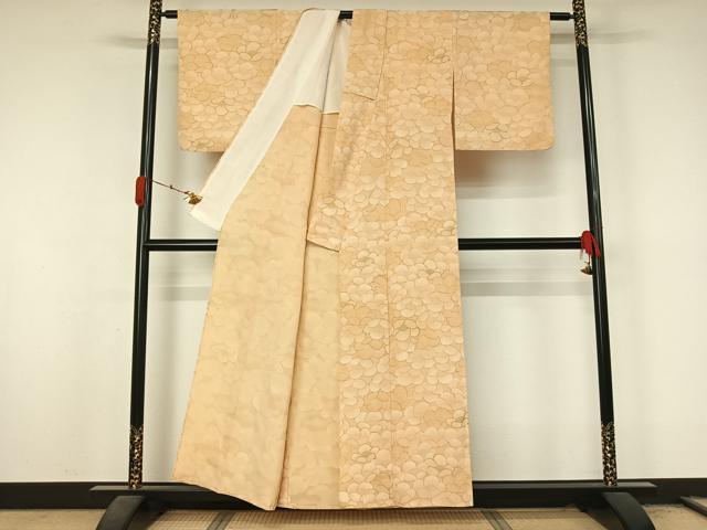 平和屋着物▽上質な小紋 単衣 花尽くし文 金彩 正絹 逸品 AABL3777jh