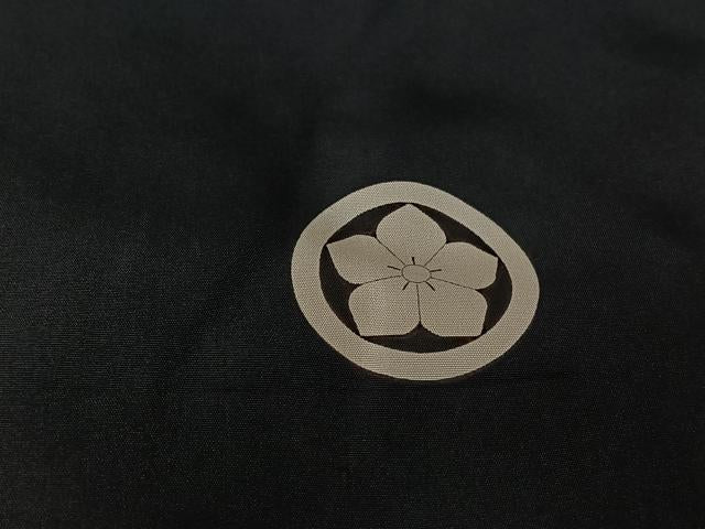 平和屋着物▽男性 黒紋付 単衣 正絹 逸品 AABL3780jh