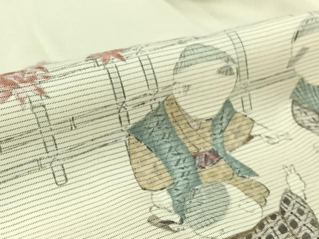 平和屋着物▽訪問着 無双 紗袷 紗×絽 童子風景文 正絹 逸品 AABL3782jh