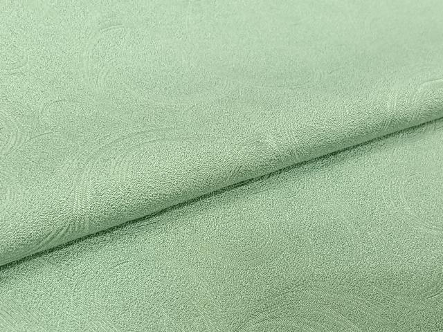平和屋着物▽上質な色無地 単衣 流水地紋 錆青磁色 正絹 逸品 AABL3785jh
